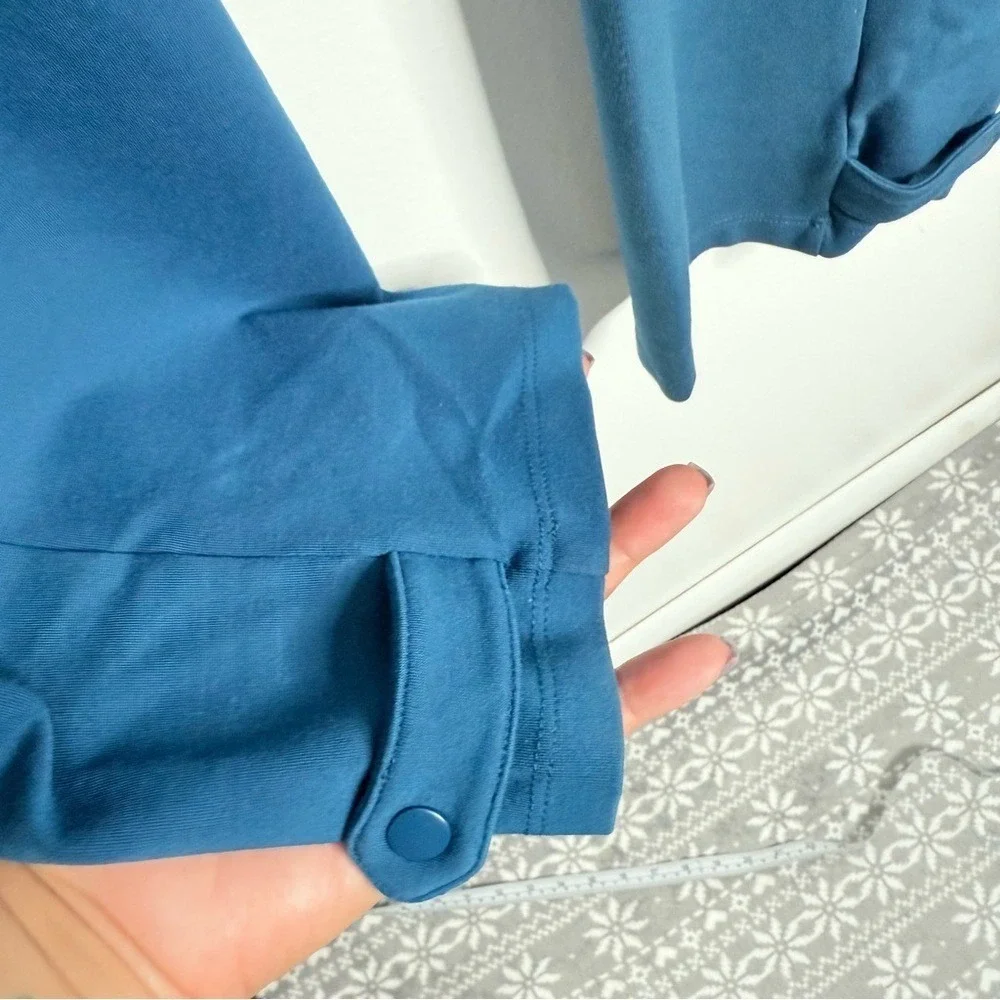Betabrand Yoga Riding Dress Pants Snap Ankle Zip Pockets Teal XL Long Workwear‎